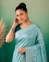 Afs Rutvi Silk Akira Cotton Thread Embroidery Saree